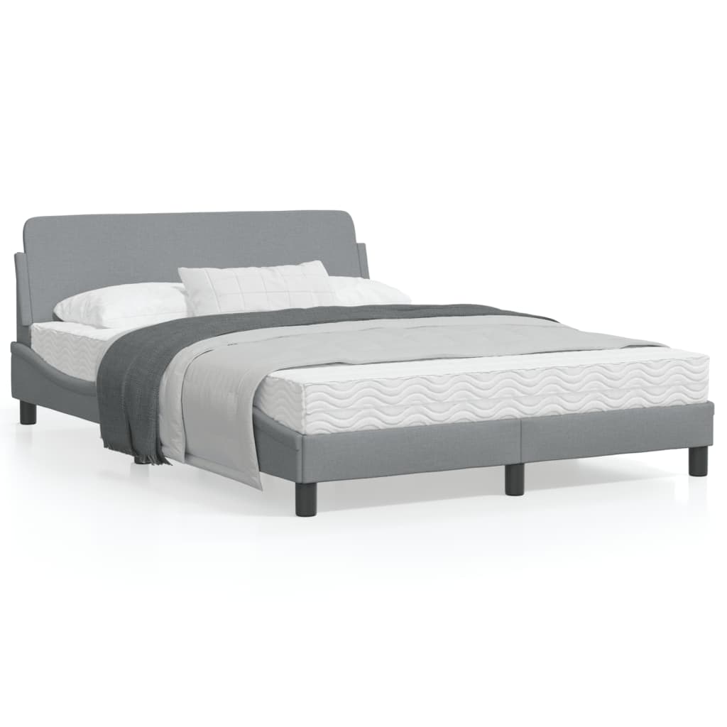 vidaXL Cama sin colchón tela gris claro 140x190 cm