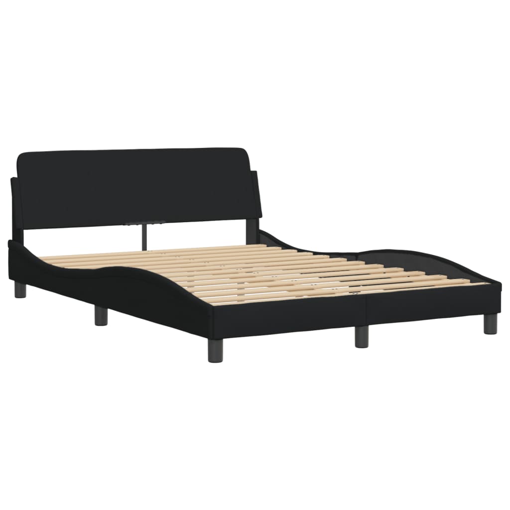 vidaXL Cama sin colchón tela negro 140x190 cm