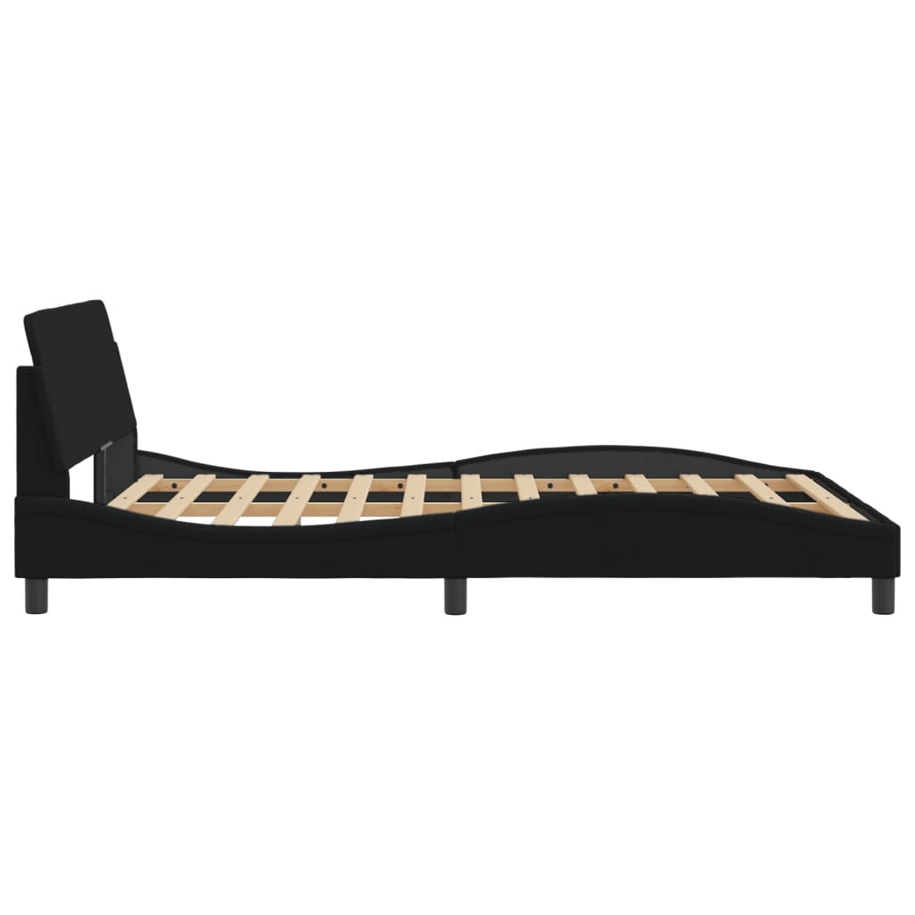 vidaXL Cama sin colchón tela negro 140x190 cm