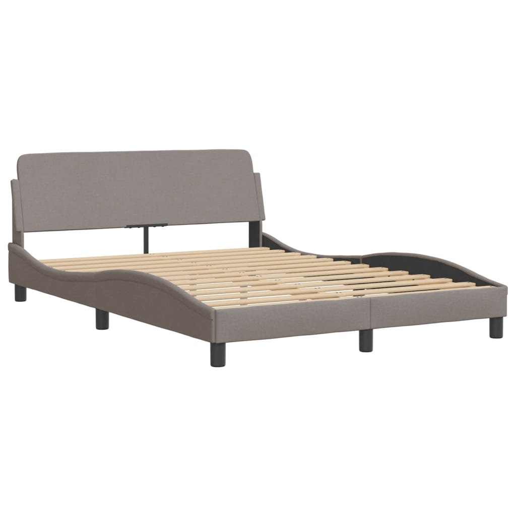 vidaXL Cama sin colchón tela gris taupe 140x190 cm