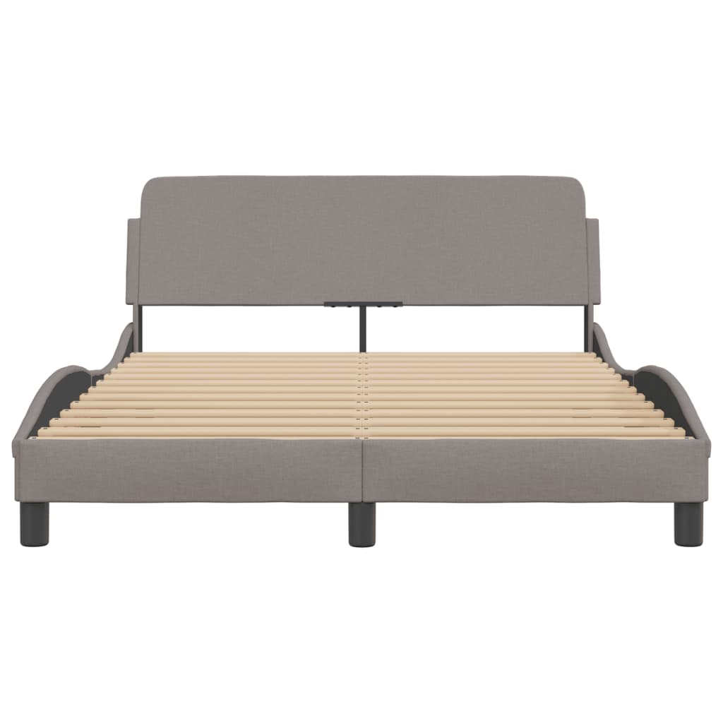 vidaXL Cama sin colchón tela gris taupe 140x190 cm