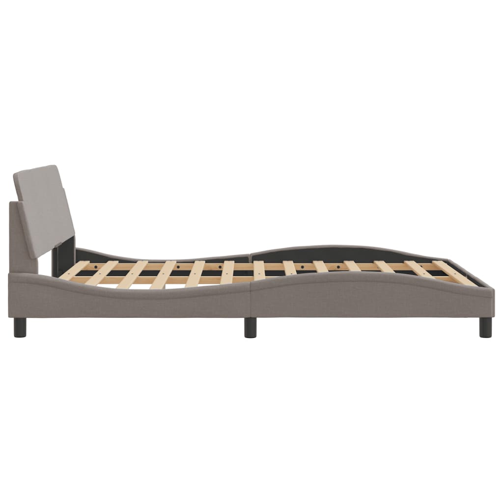 vidaXL Cama sin colchón tela gris taupe 140x190 cm