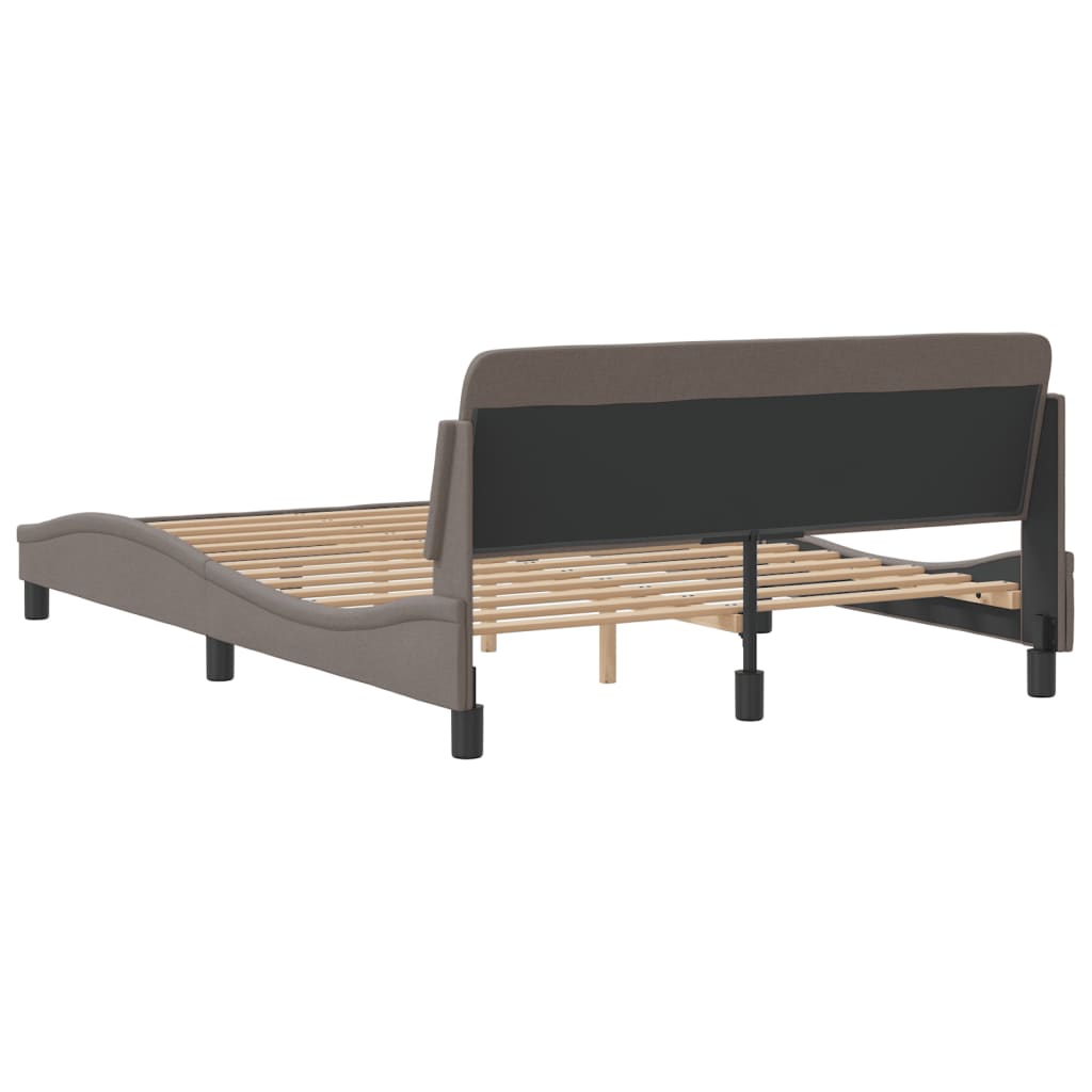 vidaXL Cama sin colchón tela gris taupe 140x190 cm