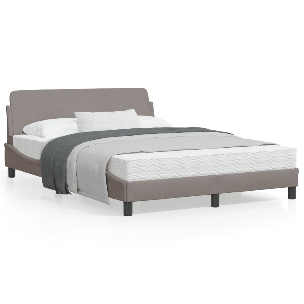 vidaXL Cama sin colchón tela gris taupe 140x190 cm