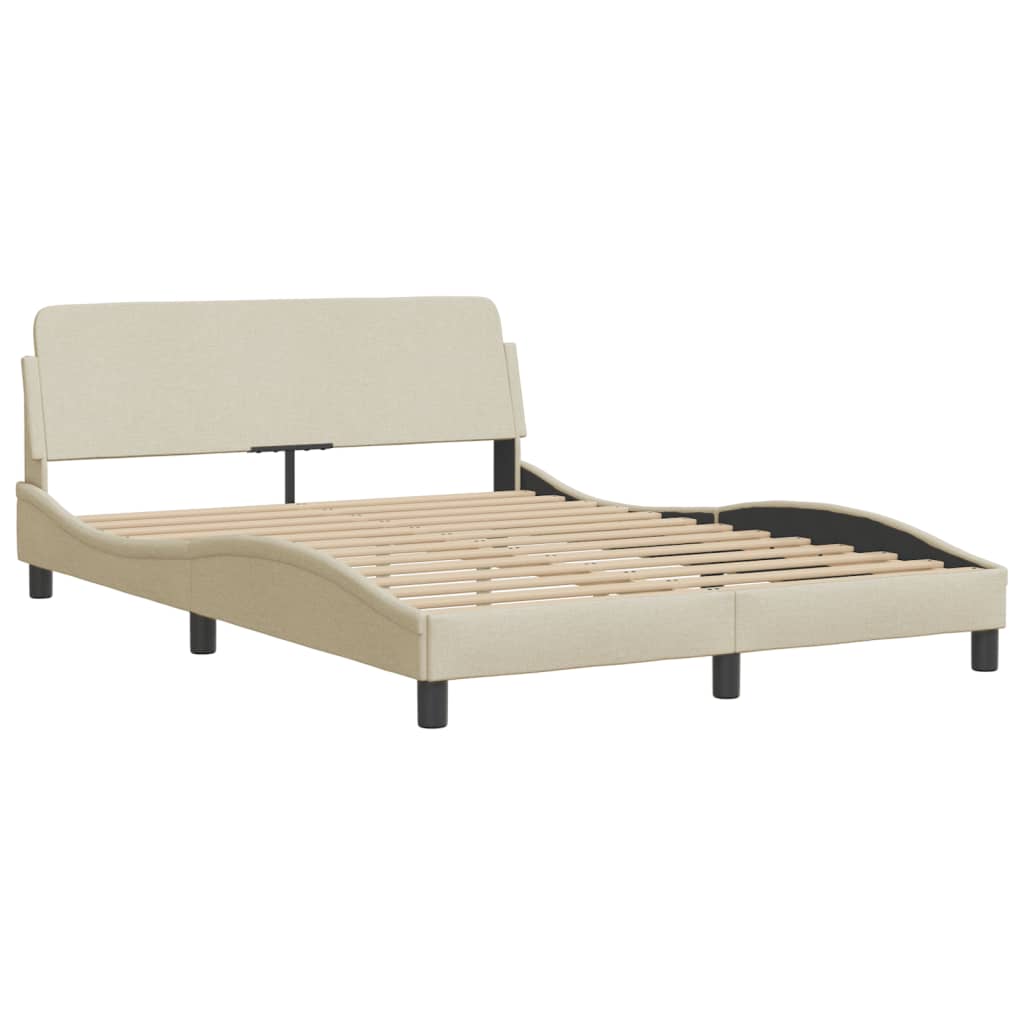 vidaXL Cama sin colchón tela color crema 140x190 cm