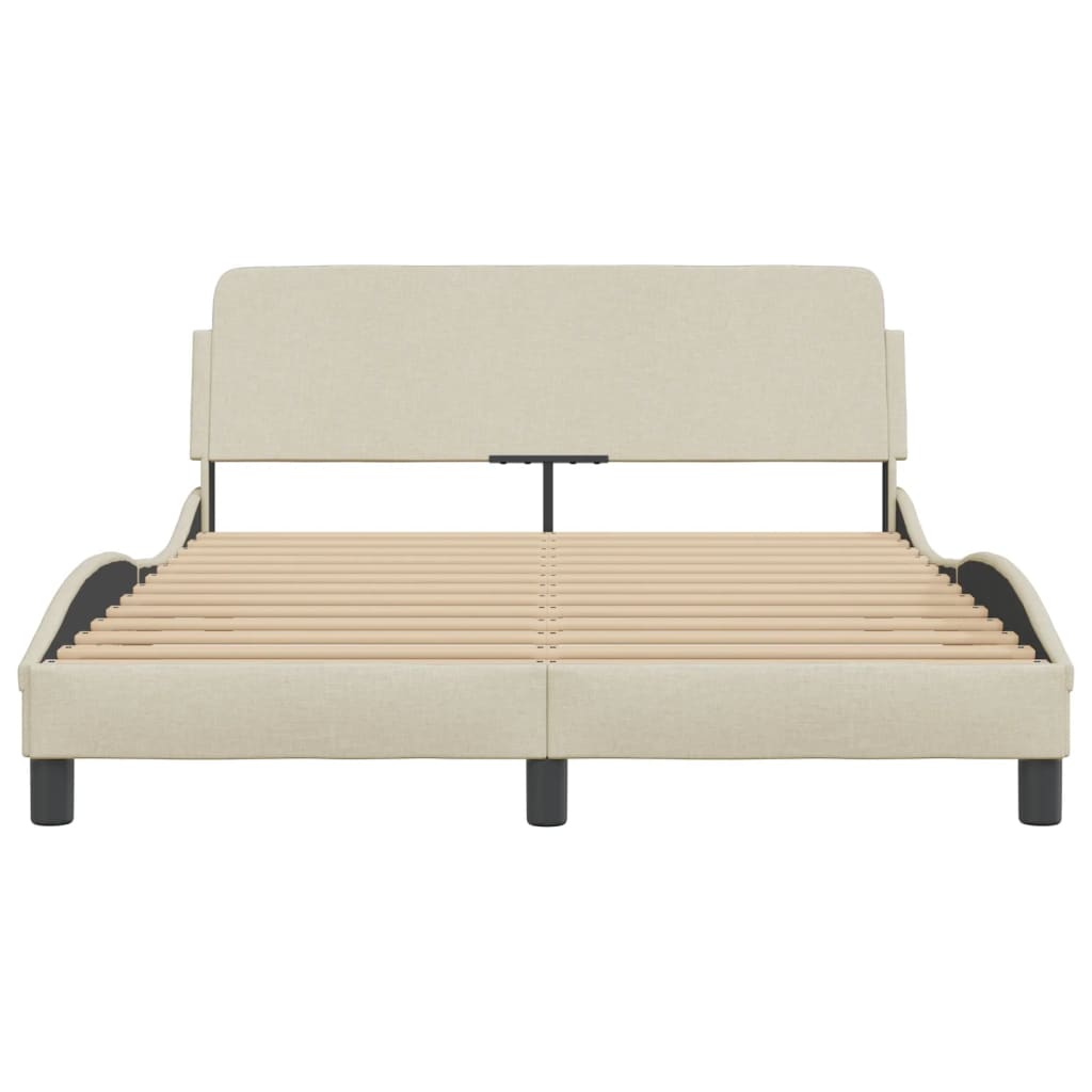 vidaXL Cama sin colchón tela color crema 140x190 cm