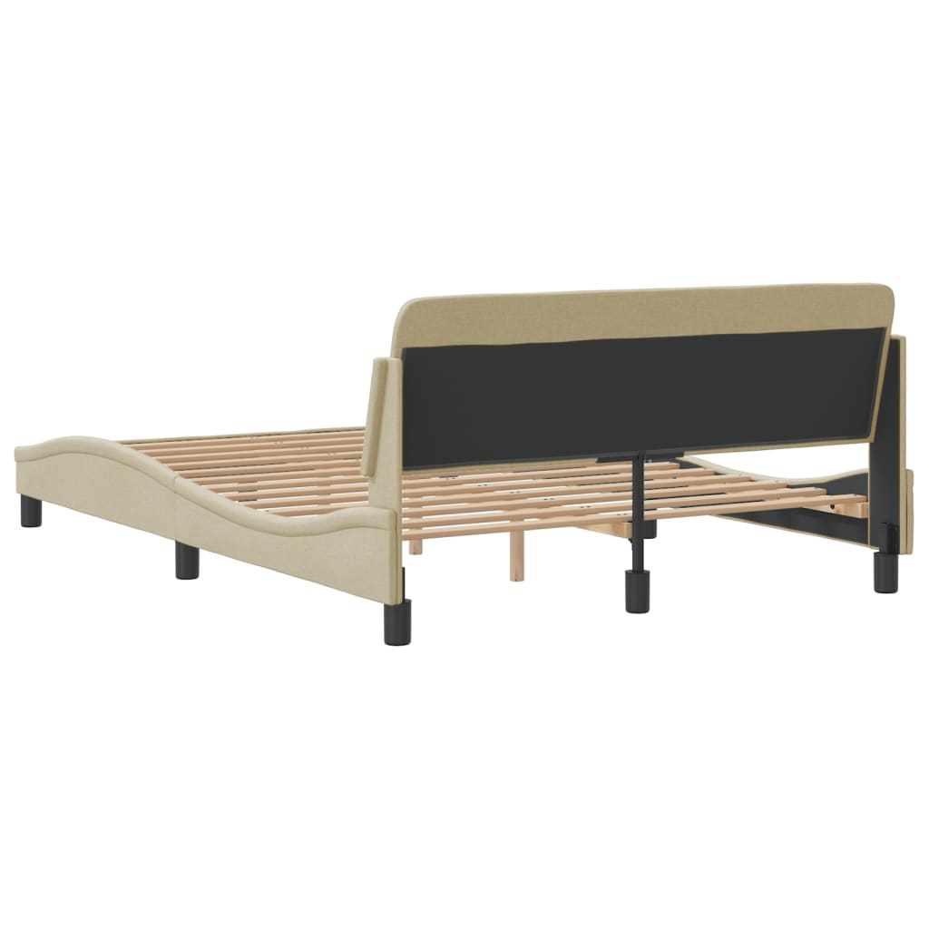 vidaXL Cama sin colchón tela color crema 140x190 cm