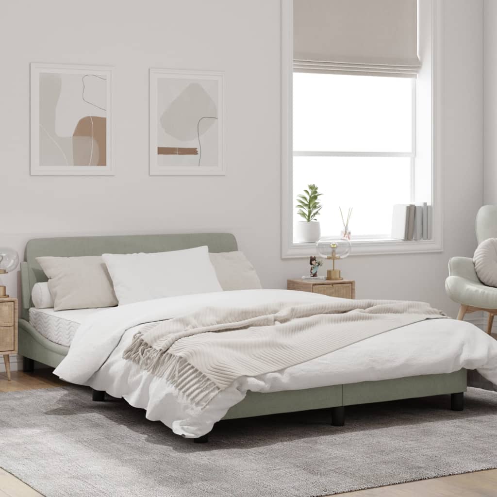 vidaXL Estructura de cama sin colchón terciopelo gris claro 140x190 cm