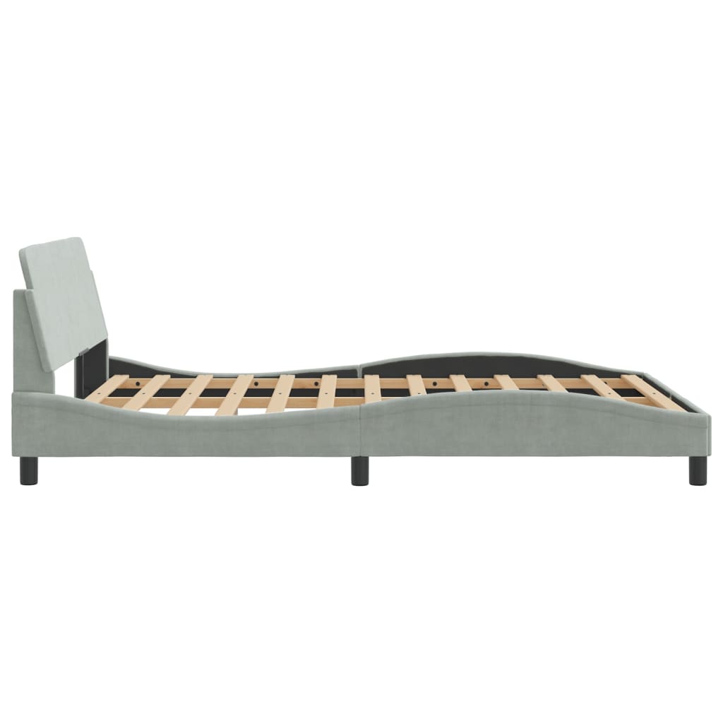 vidaXL Estructura de cama sin colchón terciopelo gris claro 140x190 cm