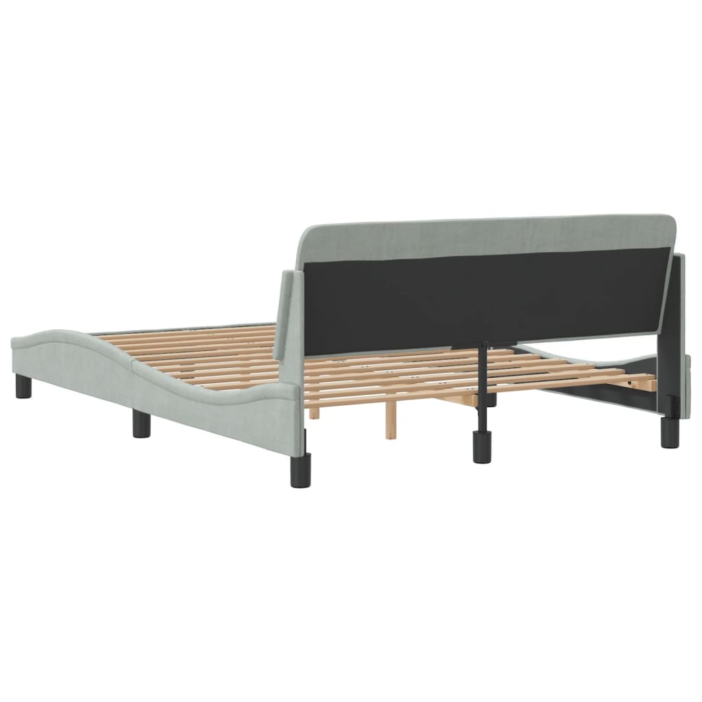 vidaXL Estructura de cama sin colchón terciopelo gris claro 140x190 cm