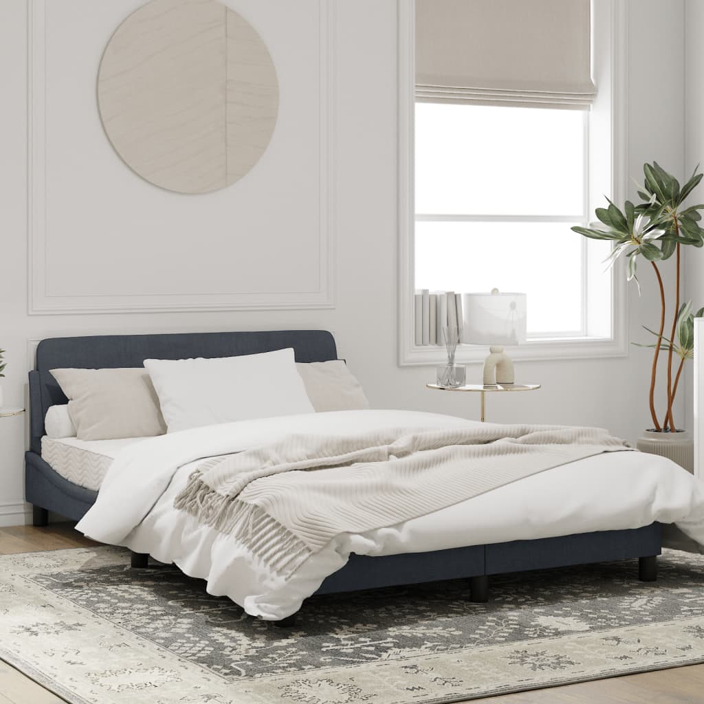 vidaXL Estructura de cama sin colchón terciopelo gris oscuro 140x190cm