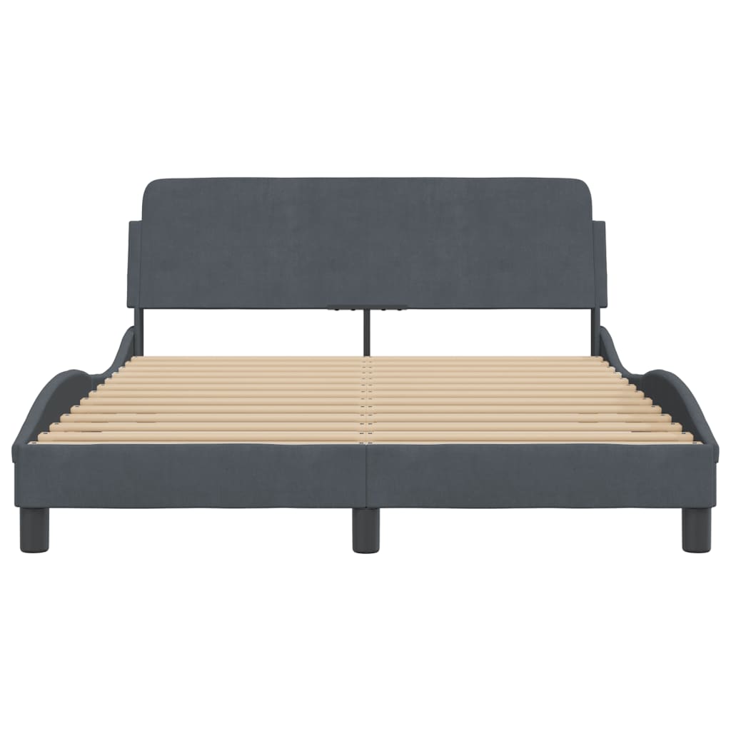 vidaXL Estructura de cama sin colchón terciopelo gris oscuro 140x190cm