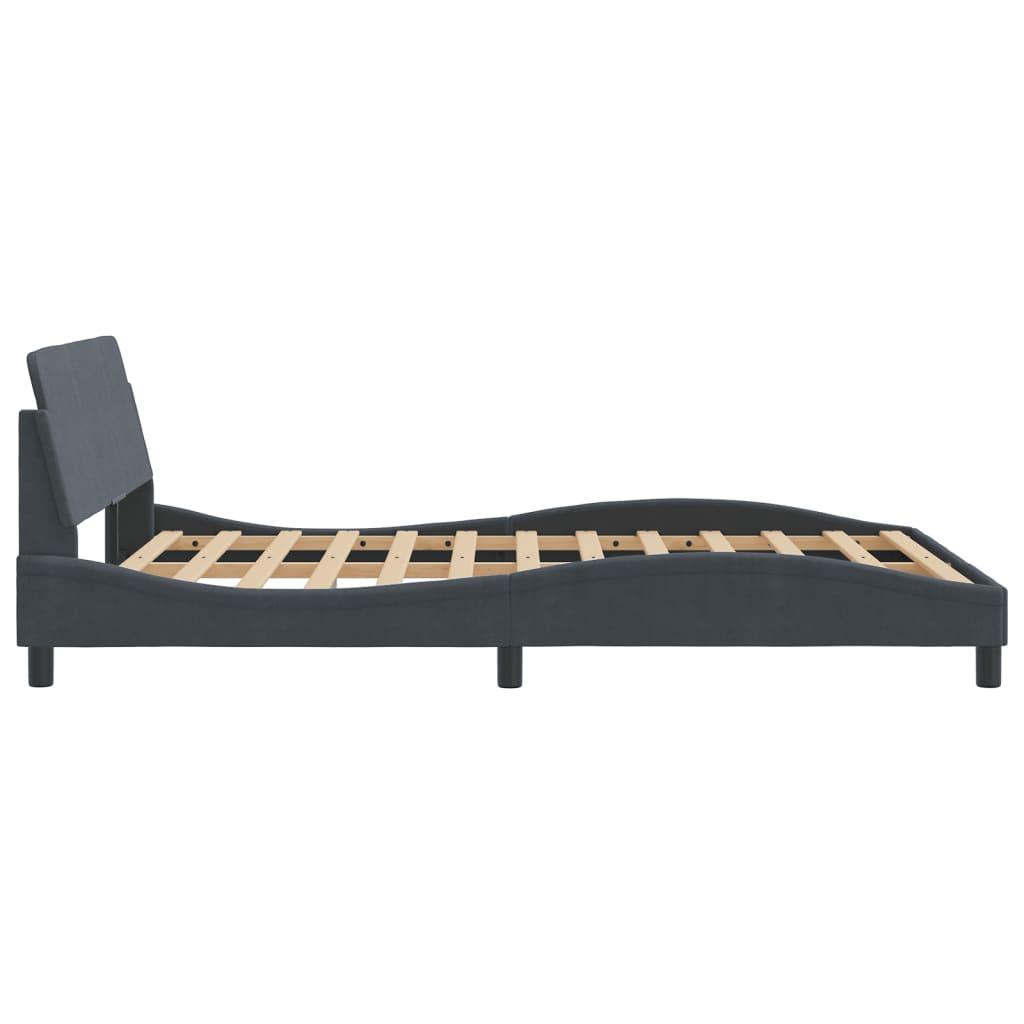 vidaXL Estructura de cama sin colchón terciopelo gris oscuro 140x190cm