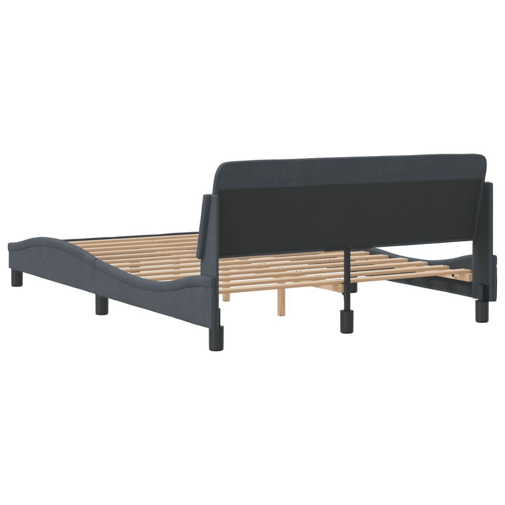 vidaXL Estructura de cama sin colchón terciopelo gris oscuro 140x190cm