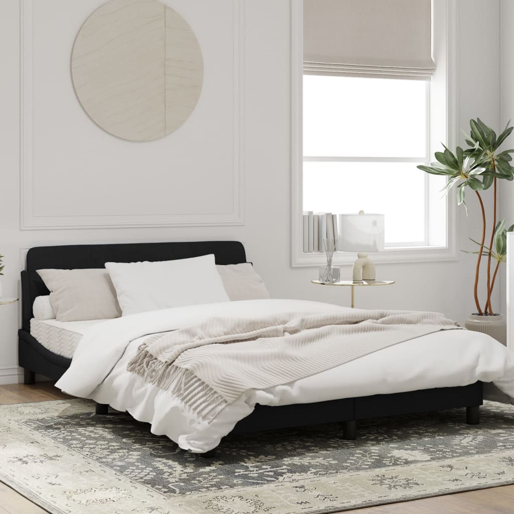 vidaXL Estructura de cama sin colchón terciopelo negro 140x190 cm