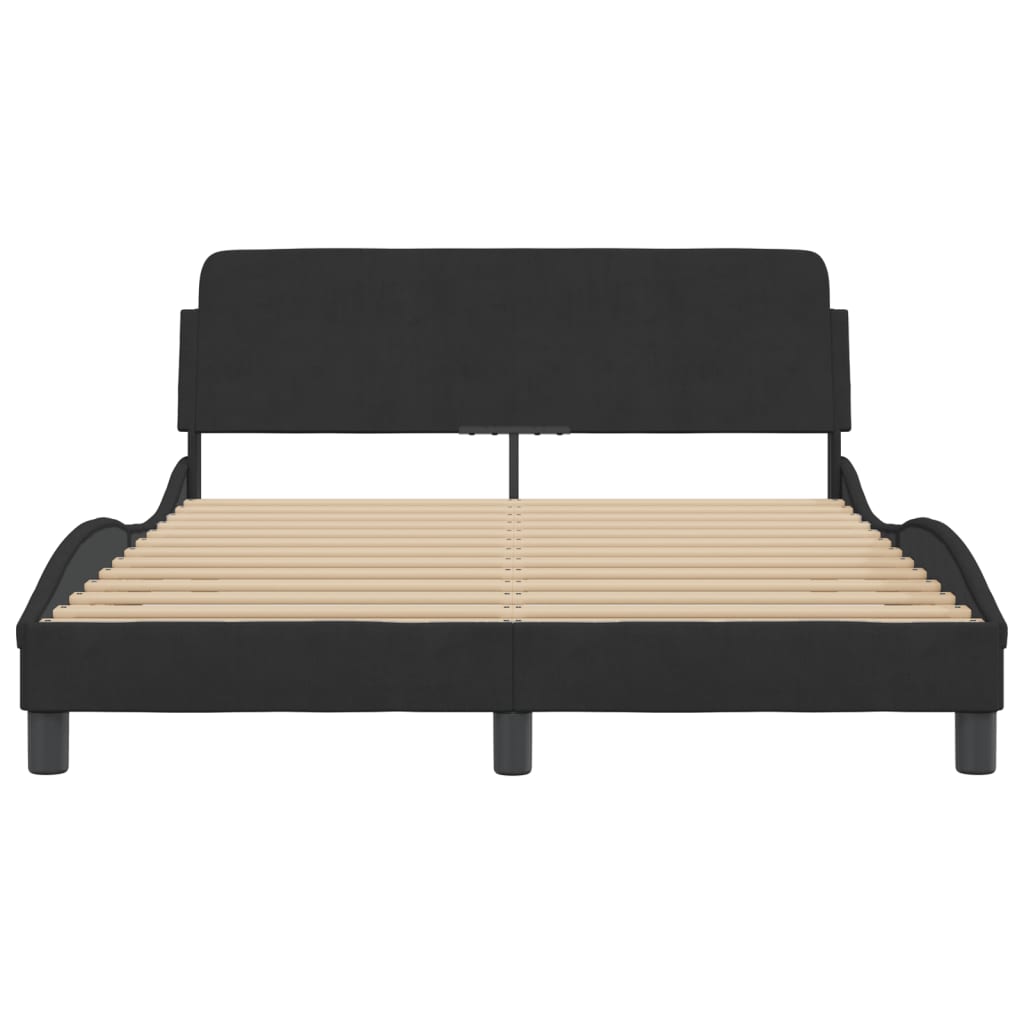 vidaXL Estructura de cama sin colchón terciopelo negro 140x190 cm