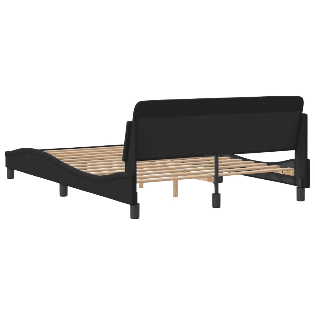 vidaXL Estructura de cama sin colchón terciopelo negro 140x190 cm