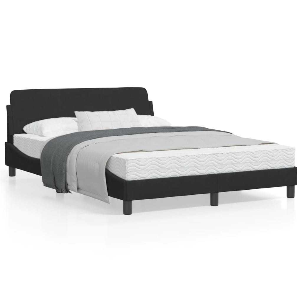 vidaXL Estructura de cama sin colchón terciopelo negro 140x190 cm