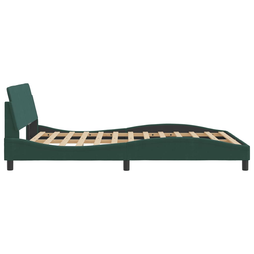 vidaXL Estructura cama sin colchón terciopelo verde oscuro 140x190 cm