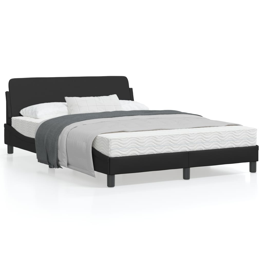 vidaXL Estructura de cama sin colchón cuero sintético negro 140x190 cm