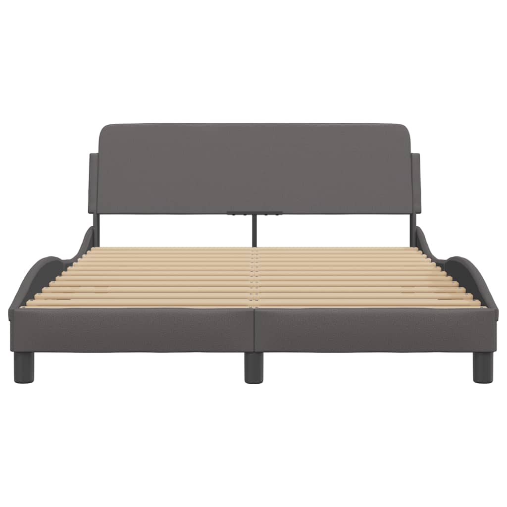 vidaXL Estructura de cama sin colchón cuero sintético gris 140x190 cm