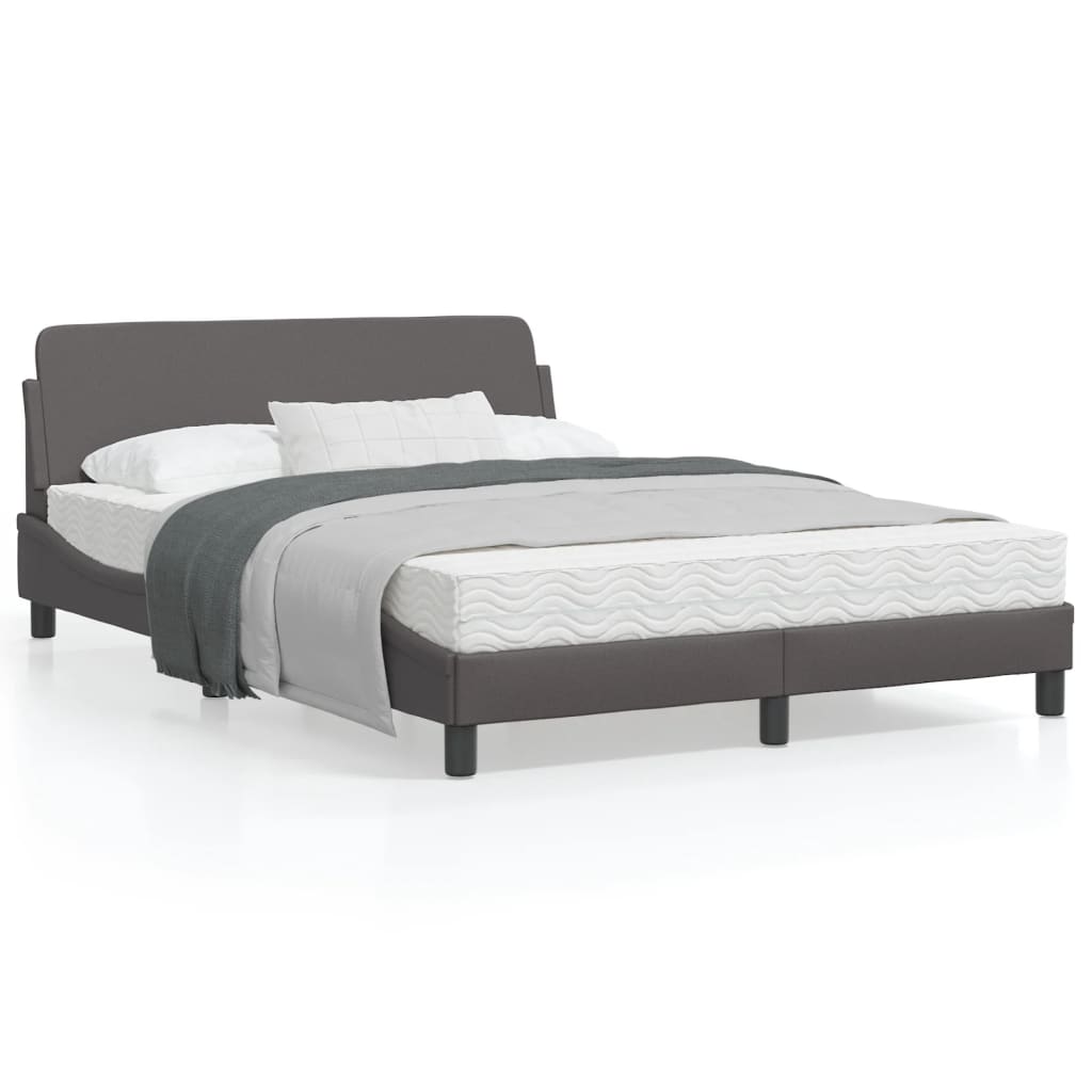 vidaXL Estructura de cama sin colchón cuero sintético gris 140x190 cm