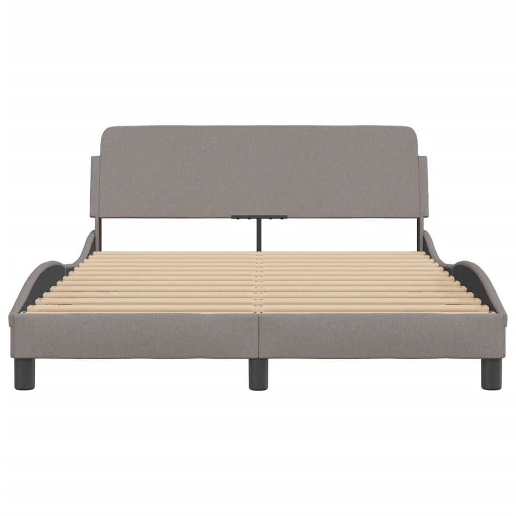 vidaXL Cama sin colchón tela gris taupe 140x200 cm