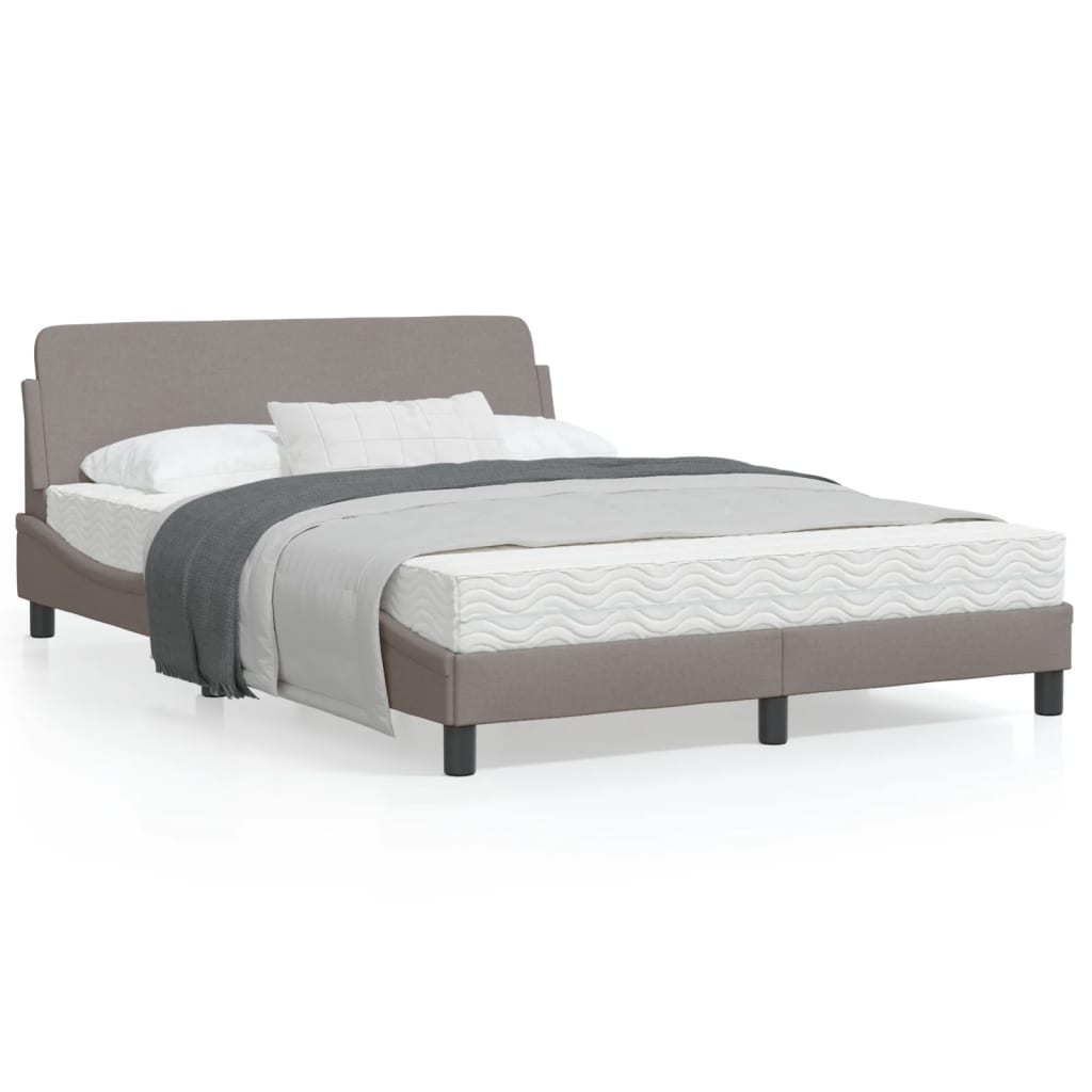 vidaXL Cama sin colchón tela gris taupe 140x200 cm