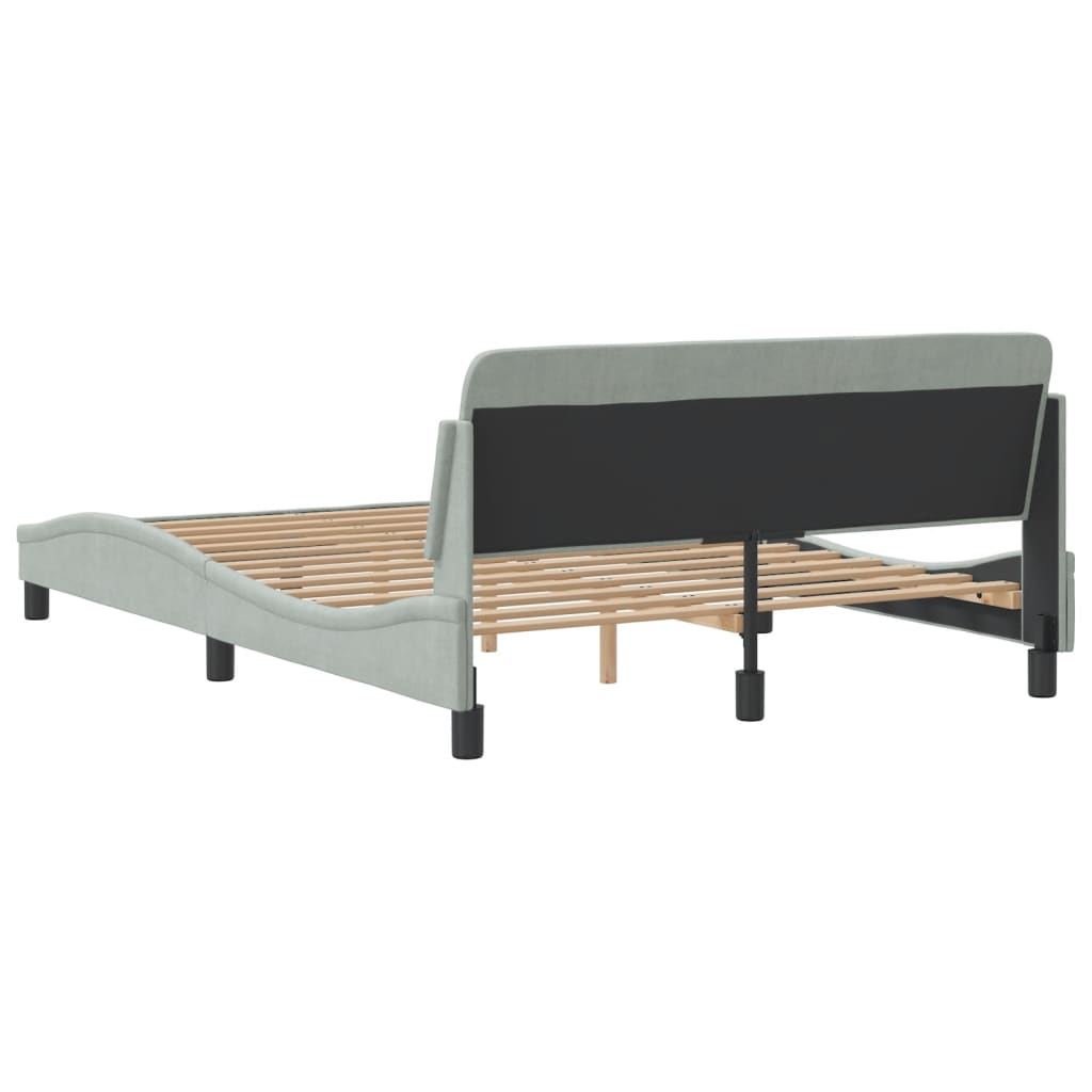 vidaXL Estructura de cama sin colchón terciopelo gris claro 140x200 cm