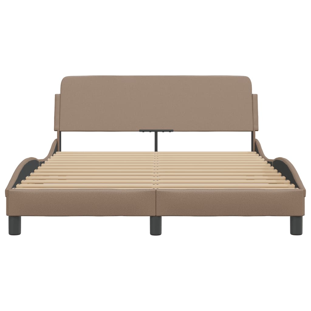 vidaXL Estructura cama sin colchón cuero sintético capuchino 140x200cm