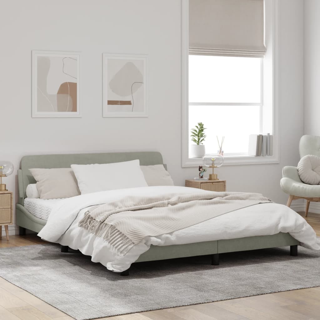 vidaXL Estructura de cama sin colchón terciopelo gris claro 160x200 cm