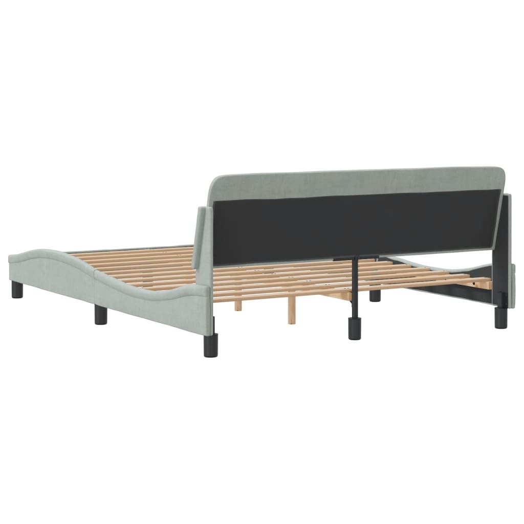 vidaXL Estructura de cama sin colchón terciopelo gris claro 160x200 cm