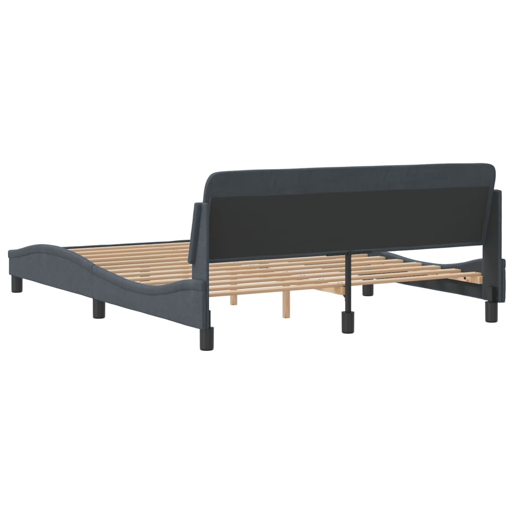 vidaXL Estructura de cama sin colchón terciopelo gris oscuro 160x200cm