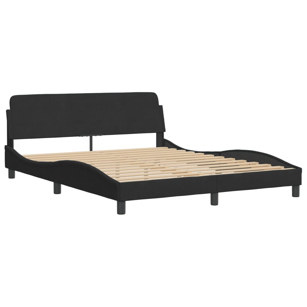 vidaXL Estructura de cama sin colchón terciopelo negro 160x200 cm