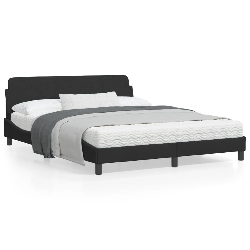 vidaXL Estructura de cama sin colchón terciopelo negro 160x200 cm