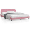 vidaXL Cama con cabecero sin colchón terciopelo rosa 160x200 cm