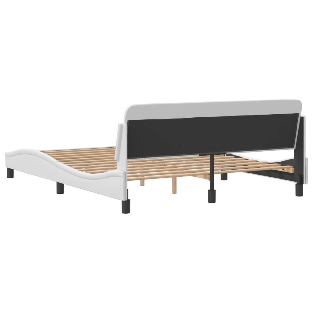 vidaXL Estructura de cama sin colchón cuero sintético blanco 160x200cm