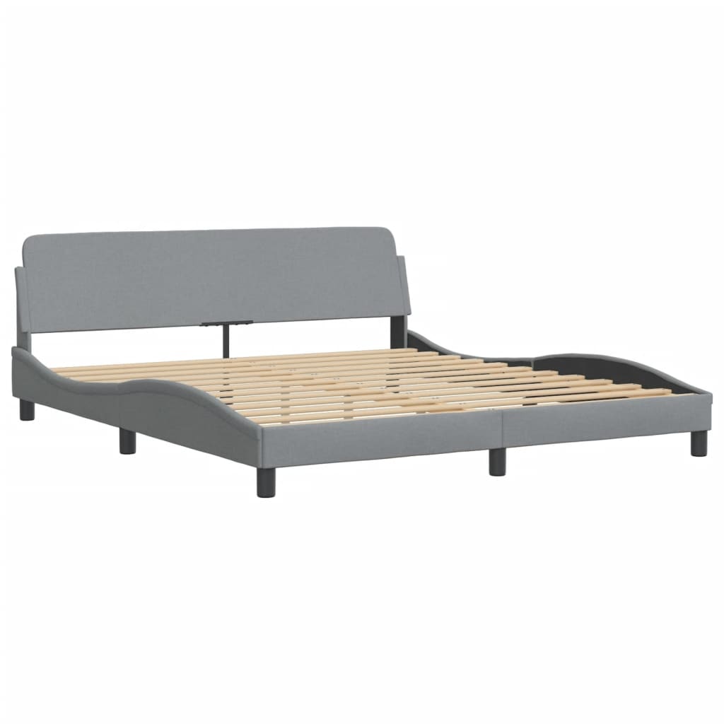 vidaXL Estructura de cama con cabecero gris claro tela 180x200 cm