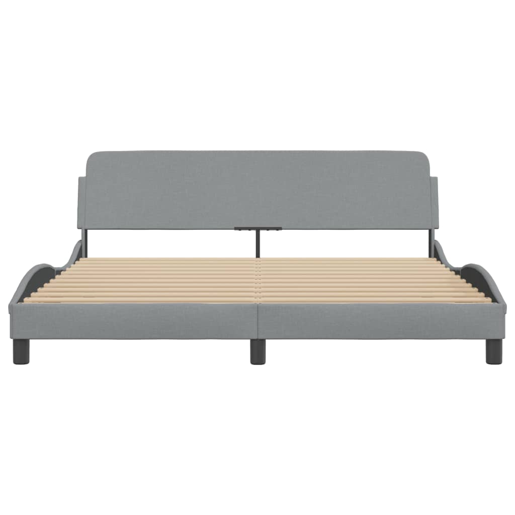 vidaXL Estructura de cama con cabecero gris claro tela 180x200 cm