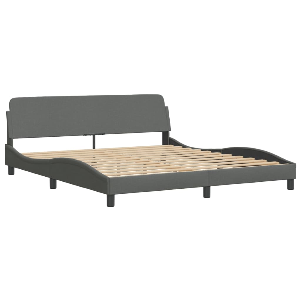 vidaXL Cama sin colchón de tela gris oscuro 180x200 cm