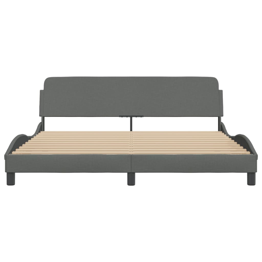 vidaXL Cama sin colchón de tela gris oscuro 180x200 cm