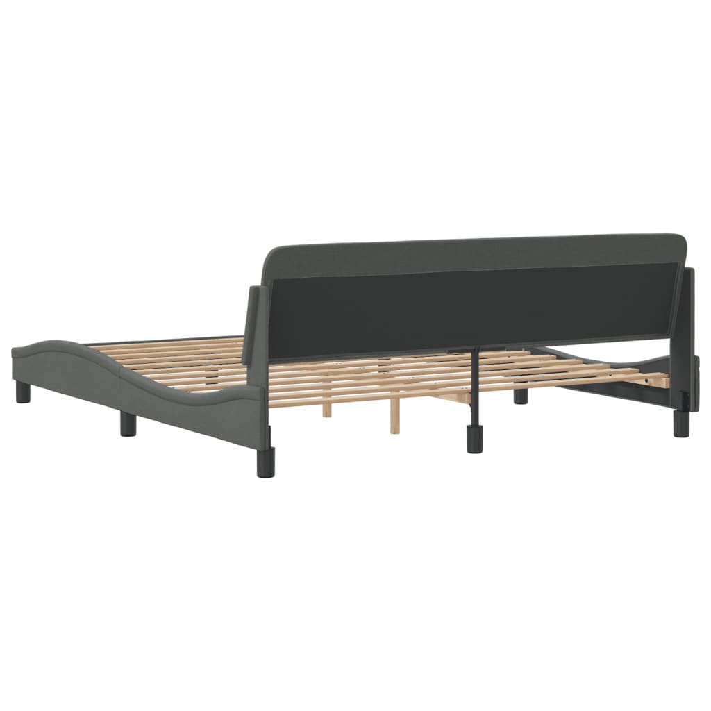 vidaXL Cama sin colchón de tela gris oscuro 180x200 cm