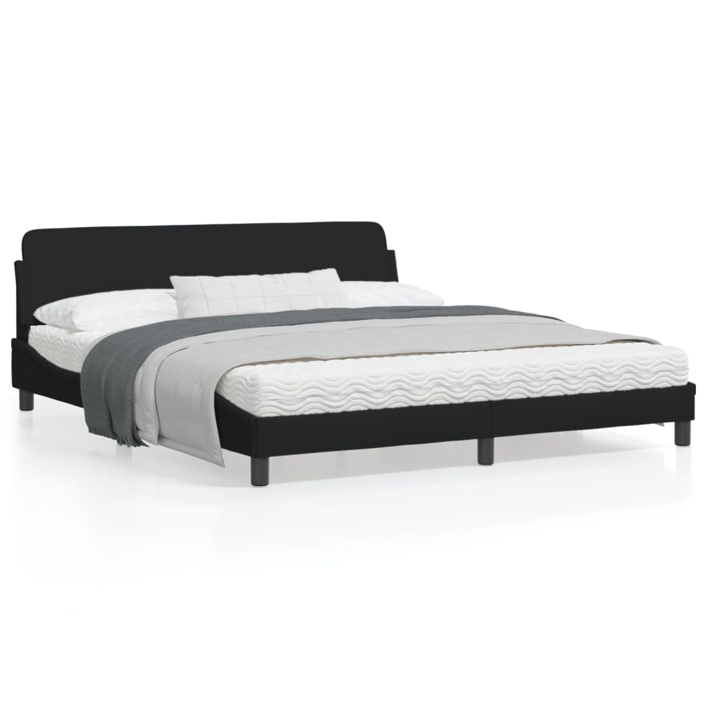 vidaXL Cama sin colchón tela negro 180x200 cm