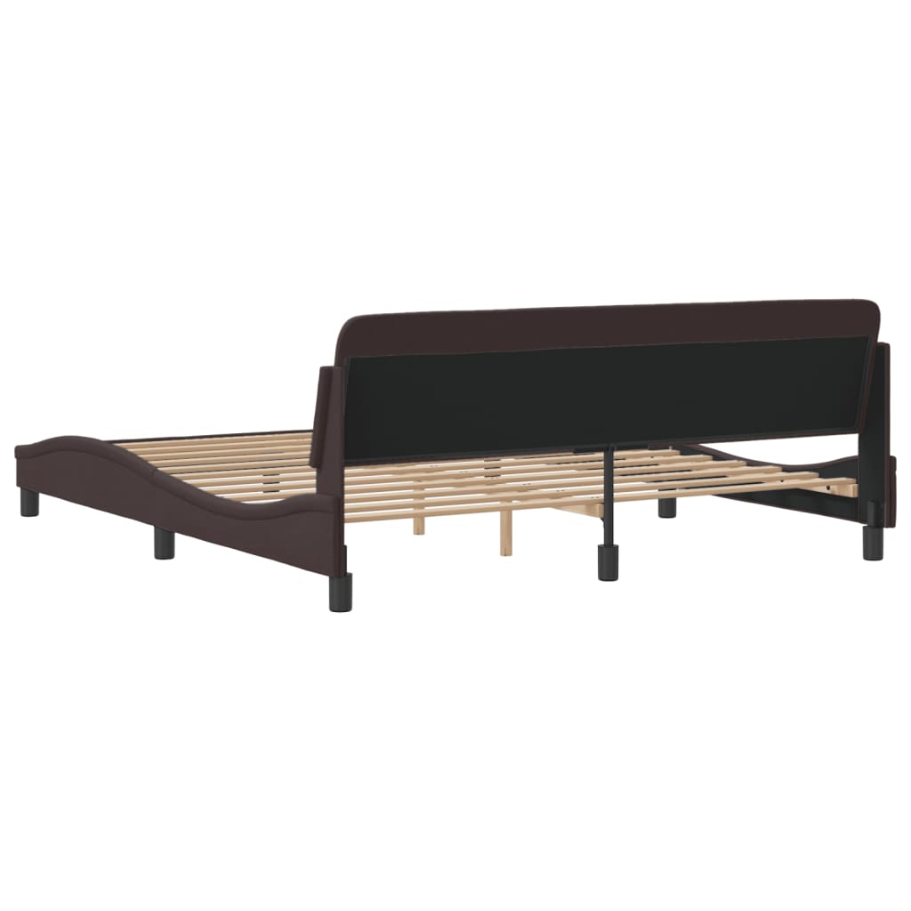 vidaXL Cama sin colchón de tela marrón oscuro 180x200 cm