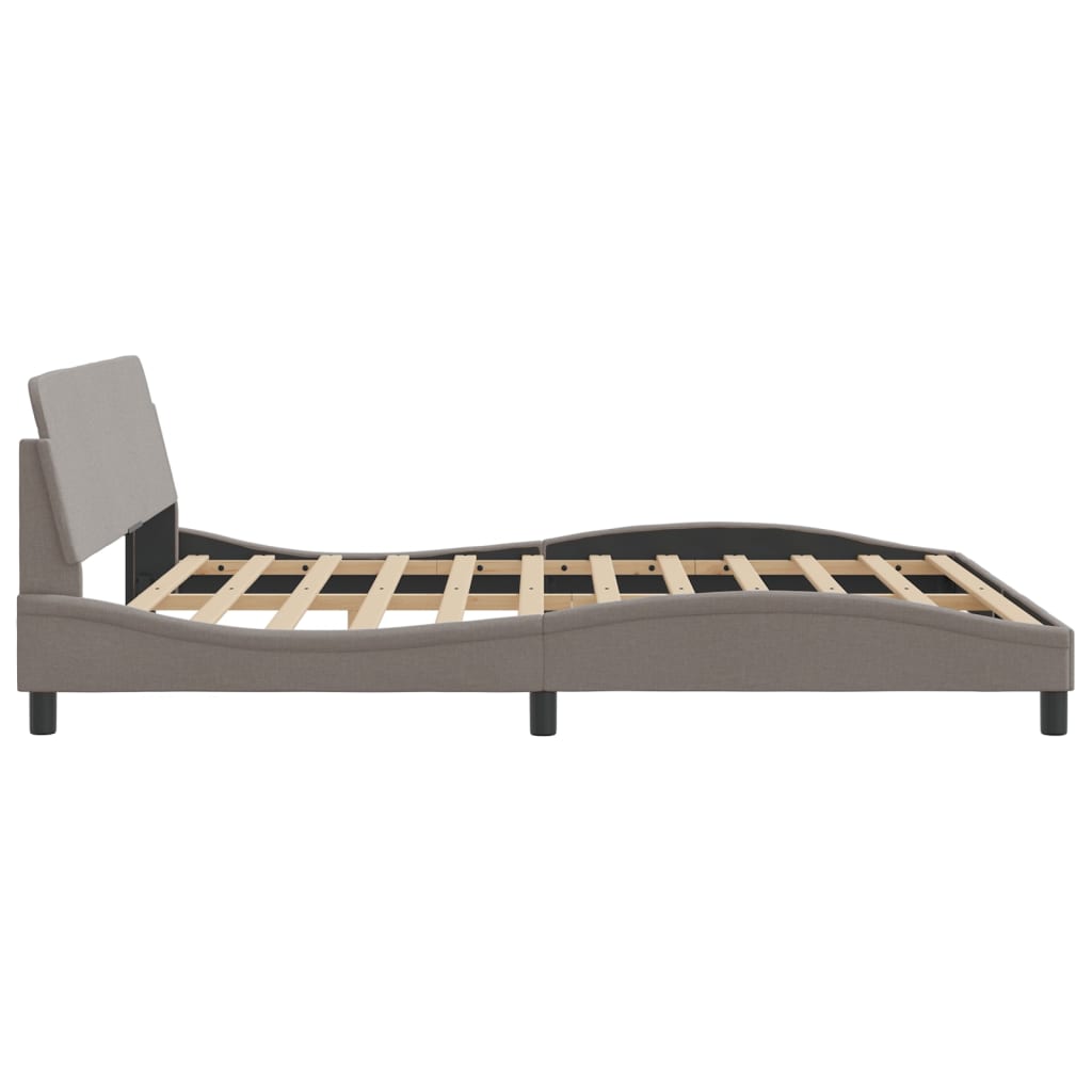 vidaXL Estructura de cama con cabecero de tela gris taupe 180x200 cm