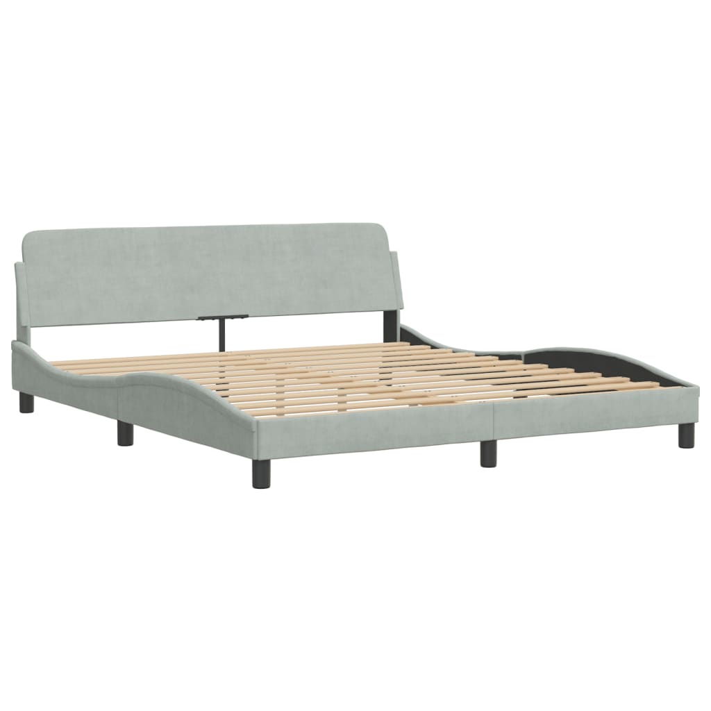 vidaXL Estructura de cama sin colchón terciopelo gris claro 180x200 cm