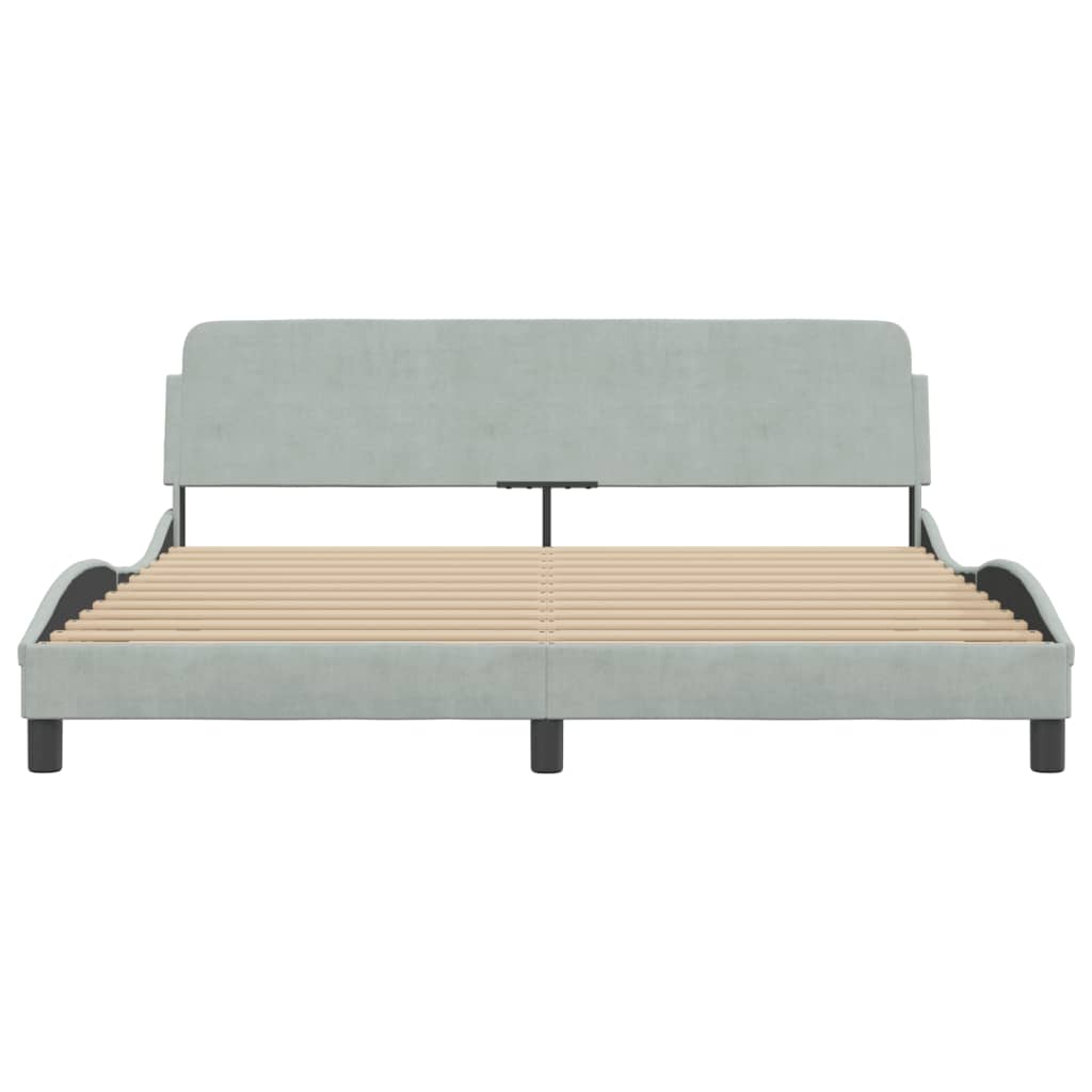 vidaXL Estructura de cama sin colchón terciopelo gris claro 180x200 cm