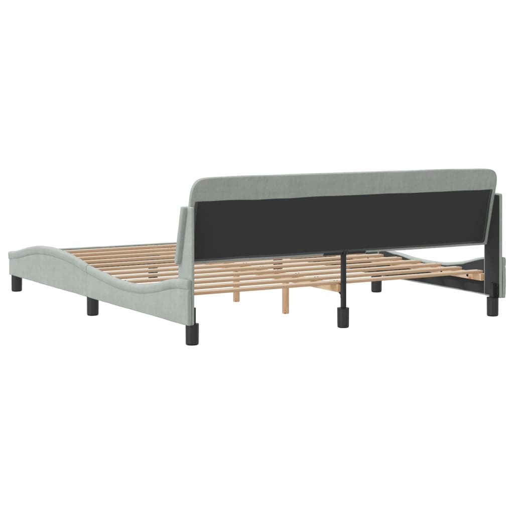 vidaXL Estructura de cama sin colchón terciopelo gris claro 180x200 cm