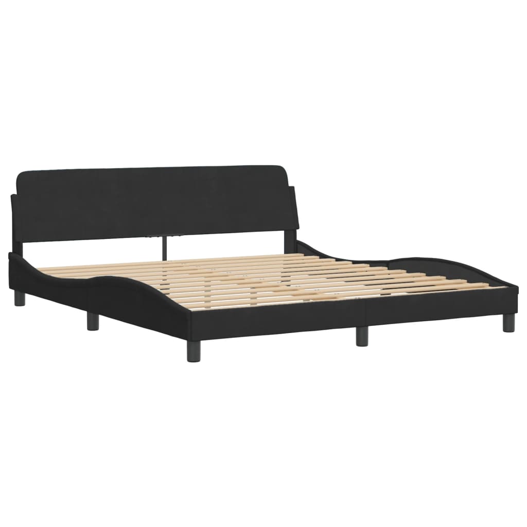 vidaXL Estructura de cama sin colchón terciopelo negro 180x200 cm