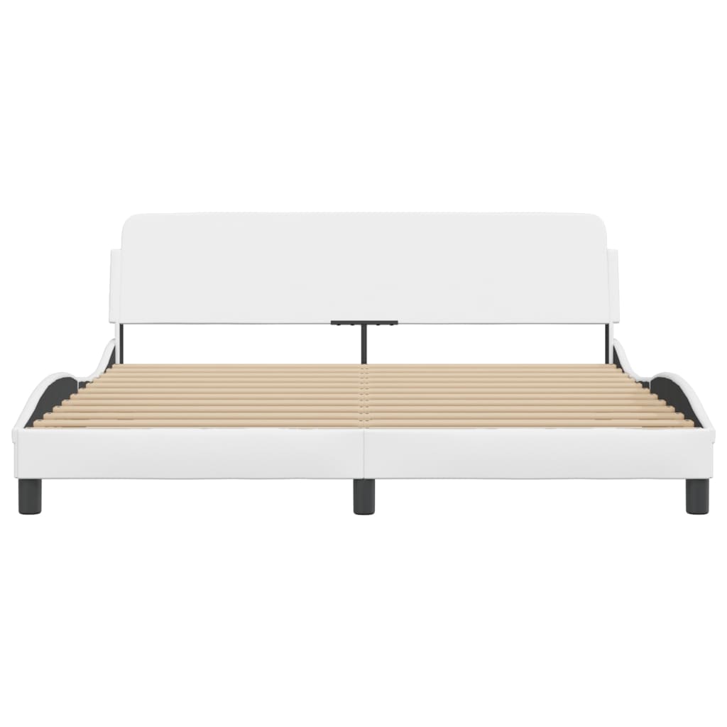 vidaXL Estructura de cama sin colchón cuero sintético blanco 180x200cm